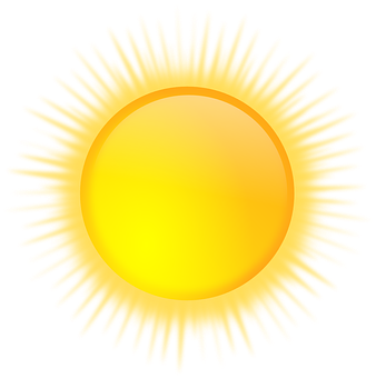 En tecknad sol.
