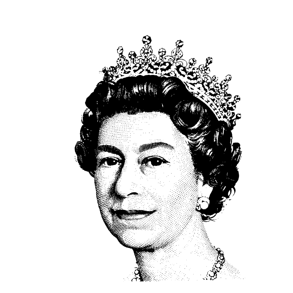 Teckning på Elizabeth II